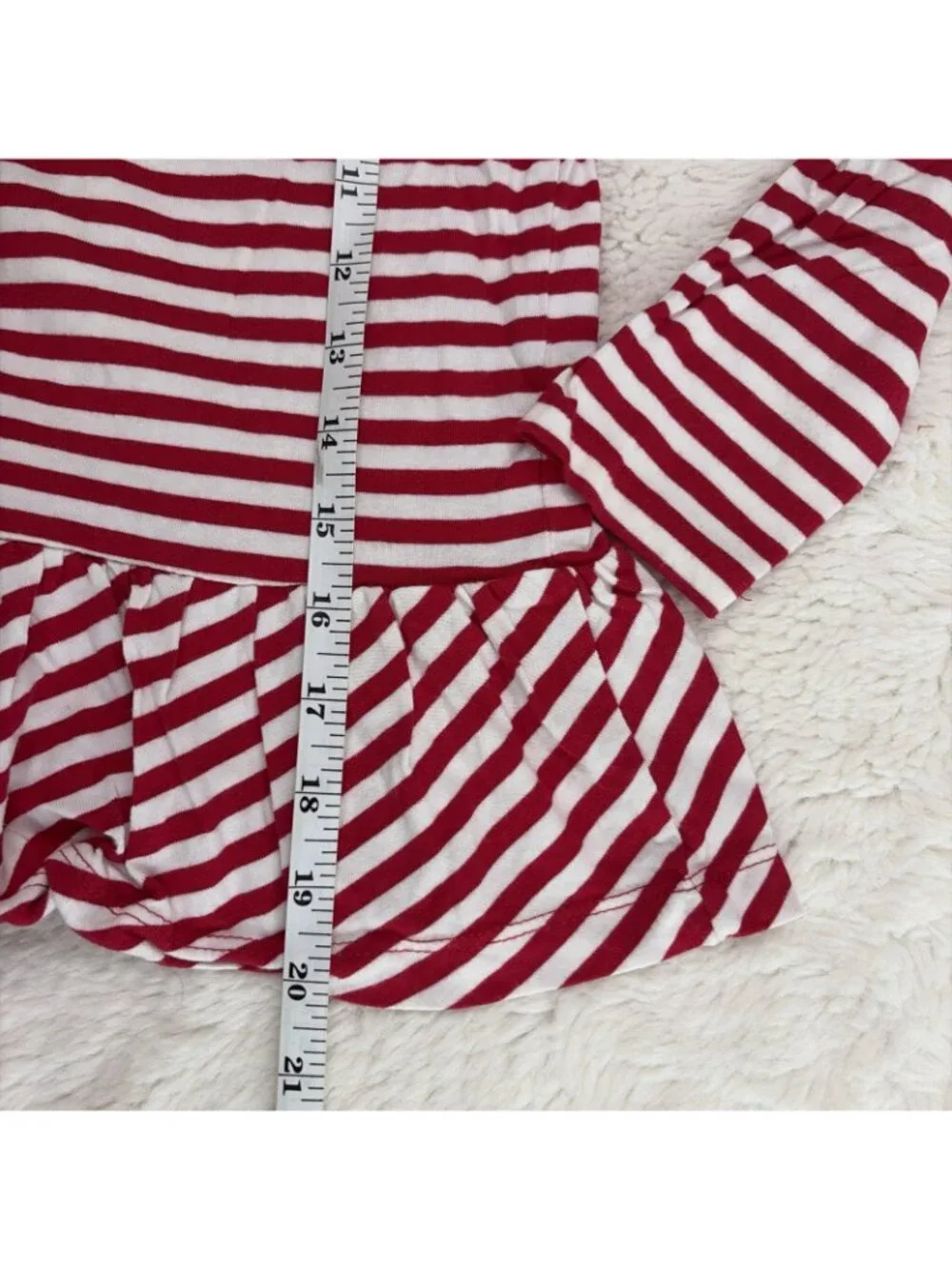 Gymboree Girls Candy Can Stripe Sequin Snowflake Ruffle Tee 8 Cotton Christmas